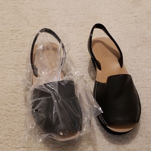 Kenneth Cole black leather/patent sandals 8.5